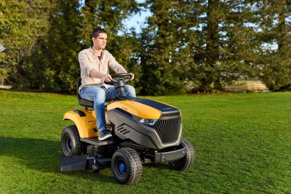 Stiga Tornado 398e ajoleikkuri -akukäyttöinen