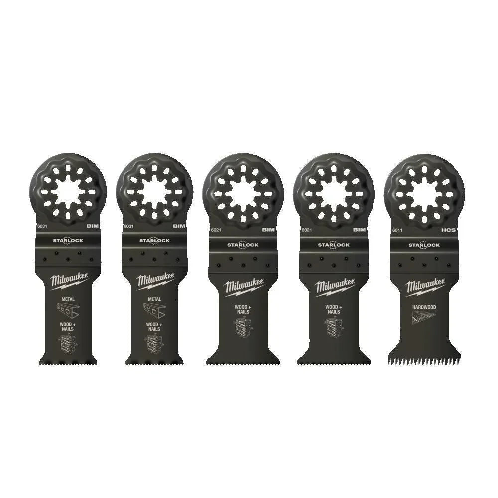 Milwaukee monitoimityökalun teräsarjat puulle -5kpl - Puutarhakone