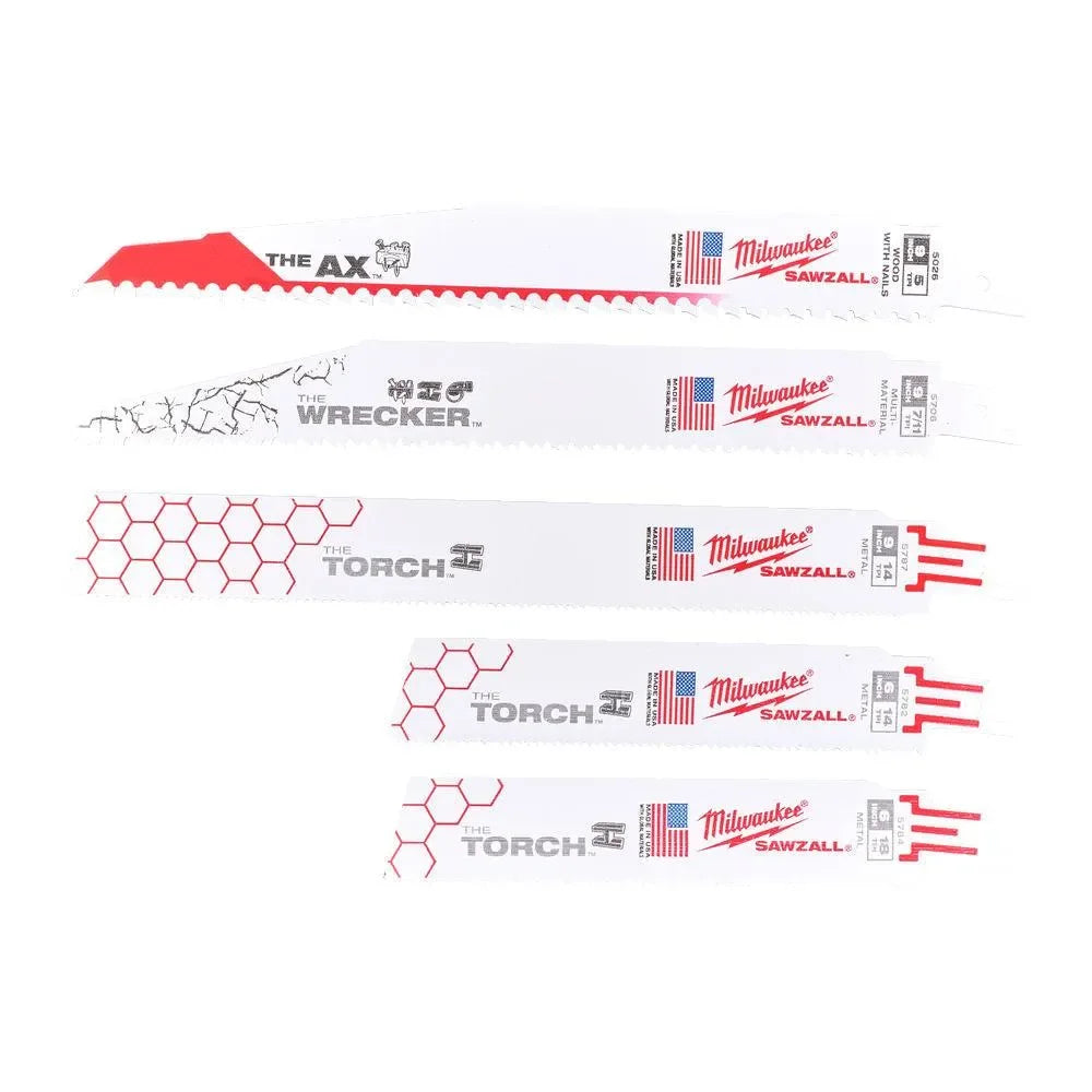 Milwaukee puukkosahanteräsarja SAWZALL™ -5kpl - Puutarhakone