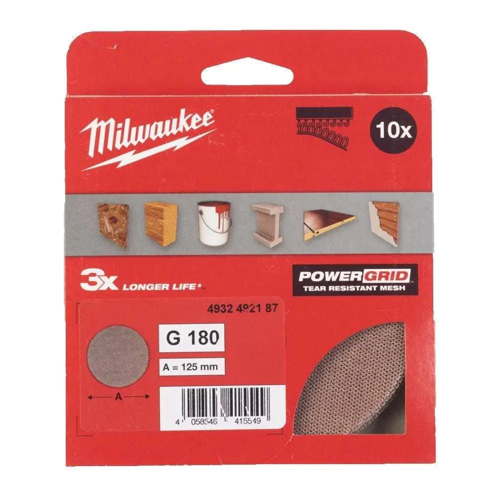 Milwaukee hiomaverkko epäkeskohiomakoneelle 10kpl - Puutarhakone