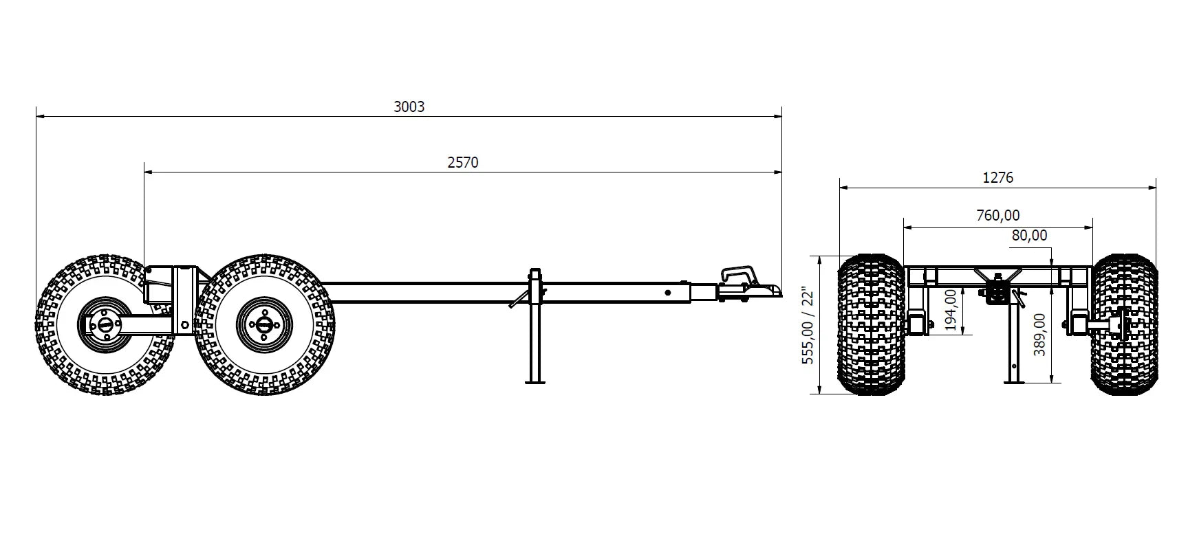 Ultratec Alusta 80mm aisalla sis. tukijalka
