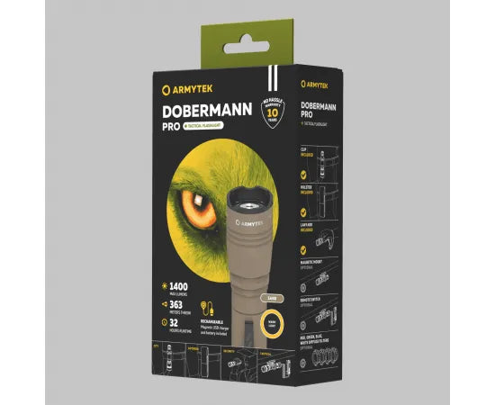 Armytek Dobermann Pro Magnet USB Sand (lämmin valo) - Puutarhakone
