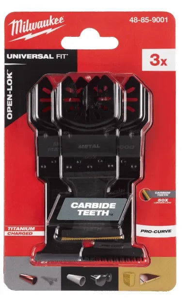 Milwaukee monitoimityökalun teräsarjat Open-lok 3kpl - Puutarhakone