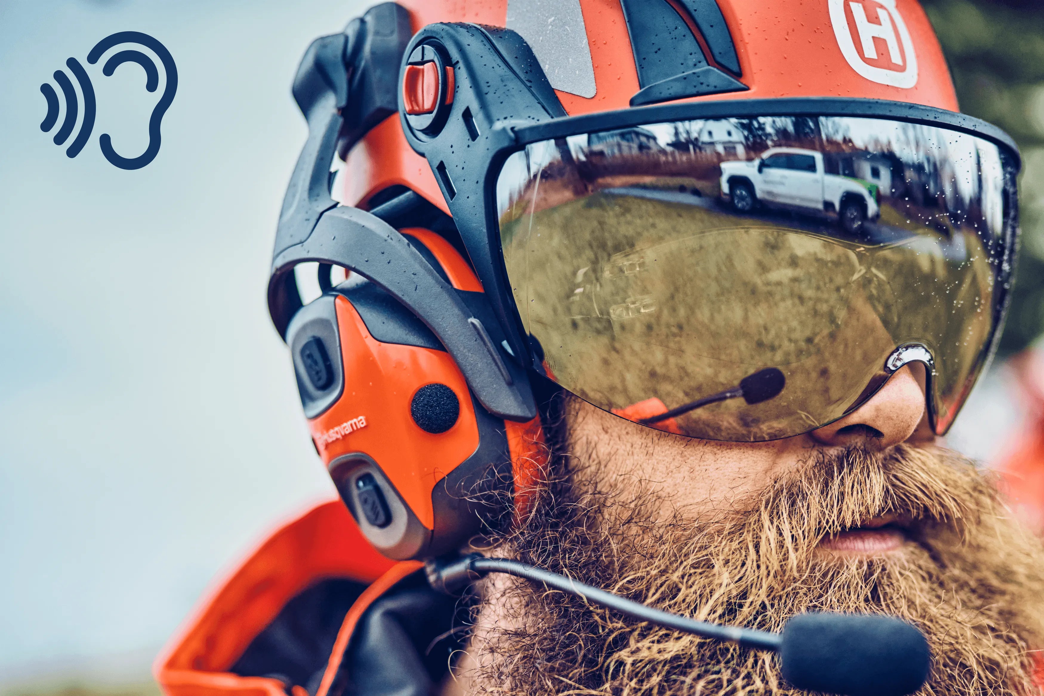 Husqvarna X-Com Active kuulonsuojaimet (kypärämalli) - Puutarhakone
