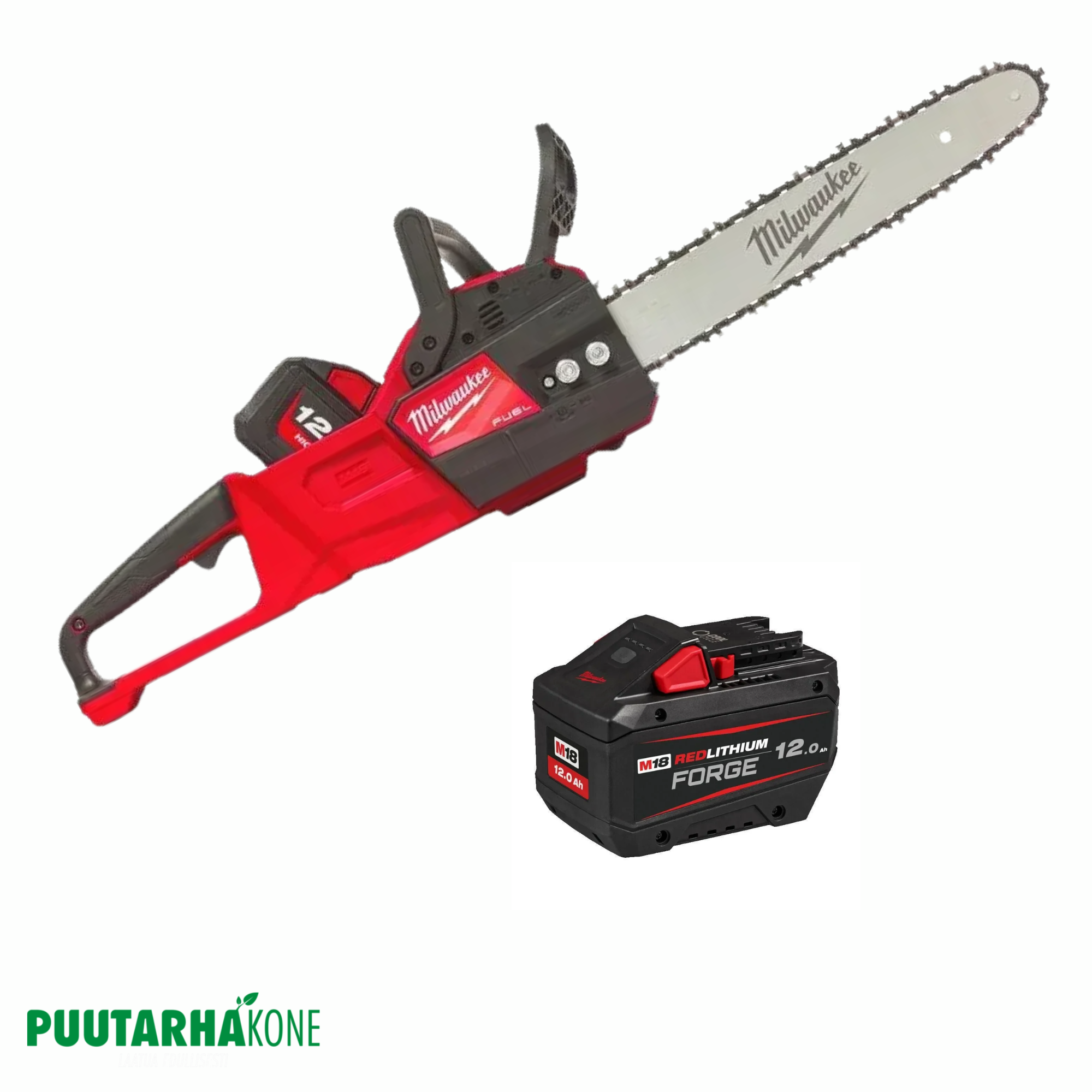 Milwaukee akkuketjusaha M18 FCHS + 12Ah forge akku