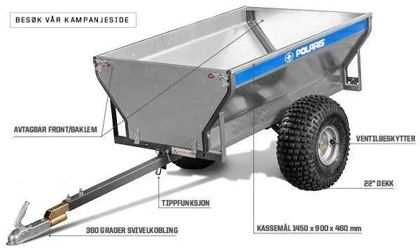 Polaris peräkärry ATV1500 - Puutarhakone