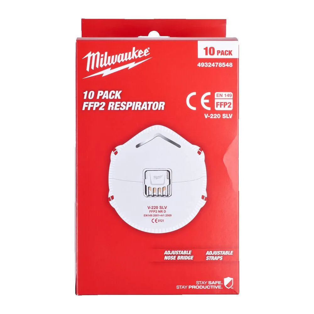 Milwaukee hengityssuojain FFP2 venttiilillä -10kpl/pkt - Puutarhakone