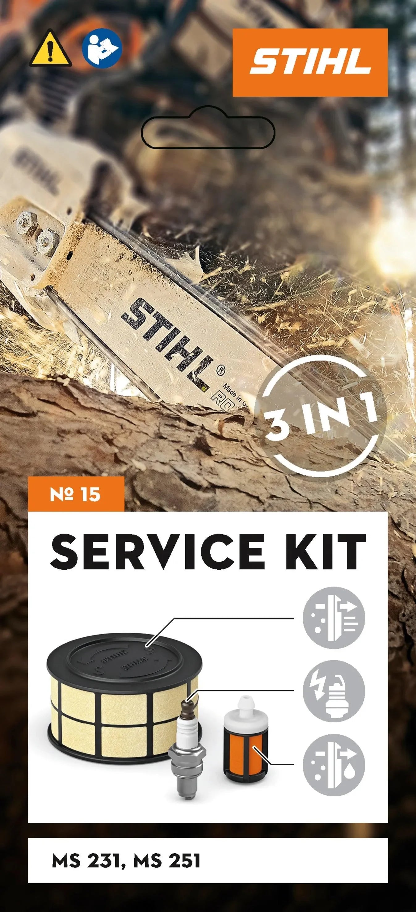 STIHL huoltosarja 15, MS 231, MS 251 - Puutarhakone