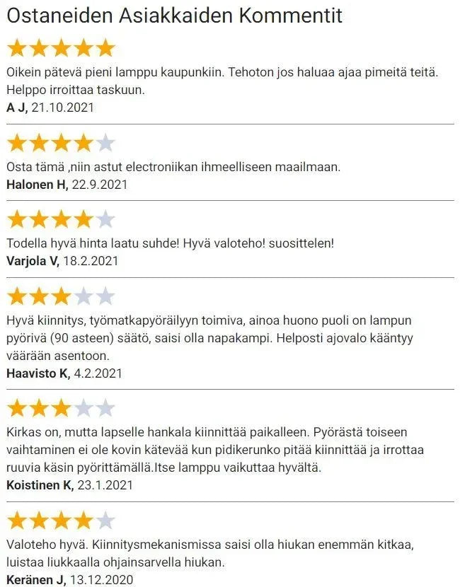 Pyöränvalo ladattava, 400LM - Puutarhakone