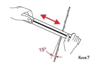 Raivaussahan terän teroitusvälineet
