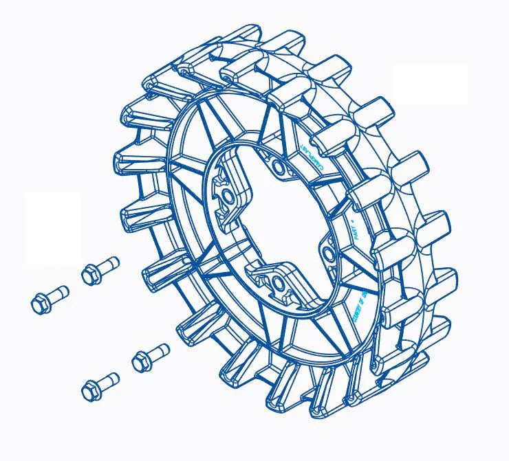 Camso Sprocket 18 teeth 4S, 4 bolt 3/8-16 x 1 1/4