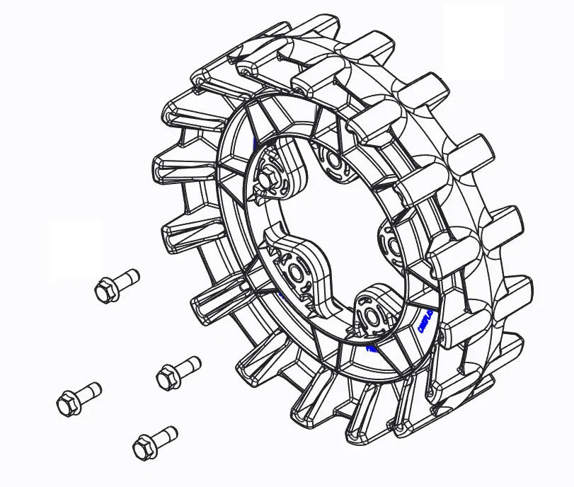 Camso Sprocket 16 teeth 4S, 5 bolt 3/8-16 x 1 1/4