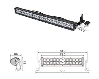 Kinwons Led Kaukovalopaneeli 10-32V 180W