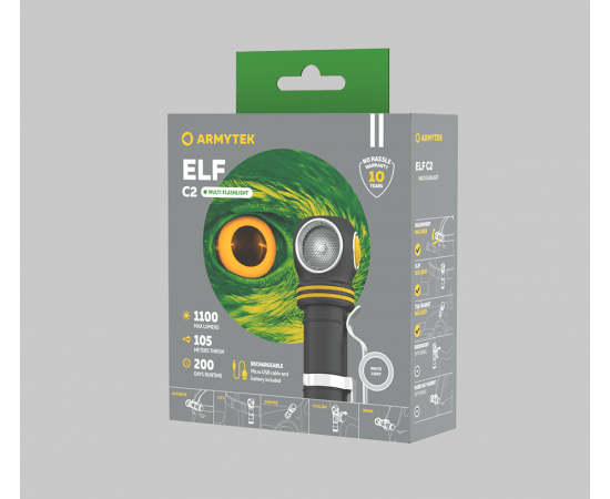 Armytek Elf C2 USB-C -otsavalo - Puutarhakone