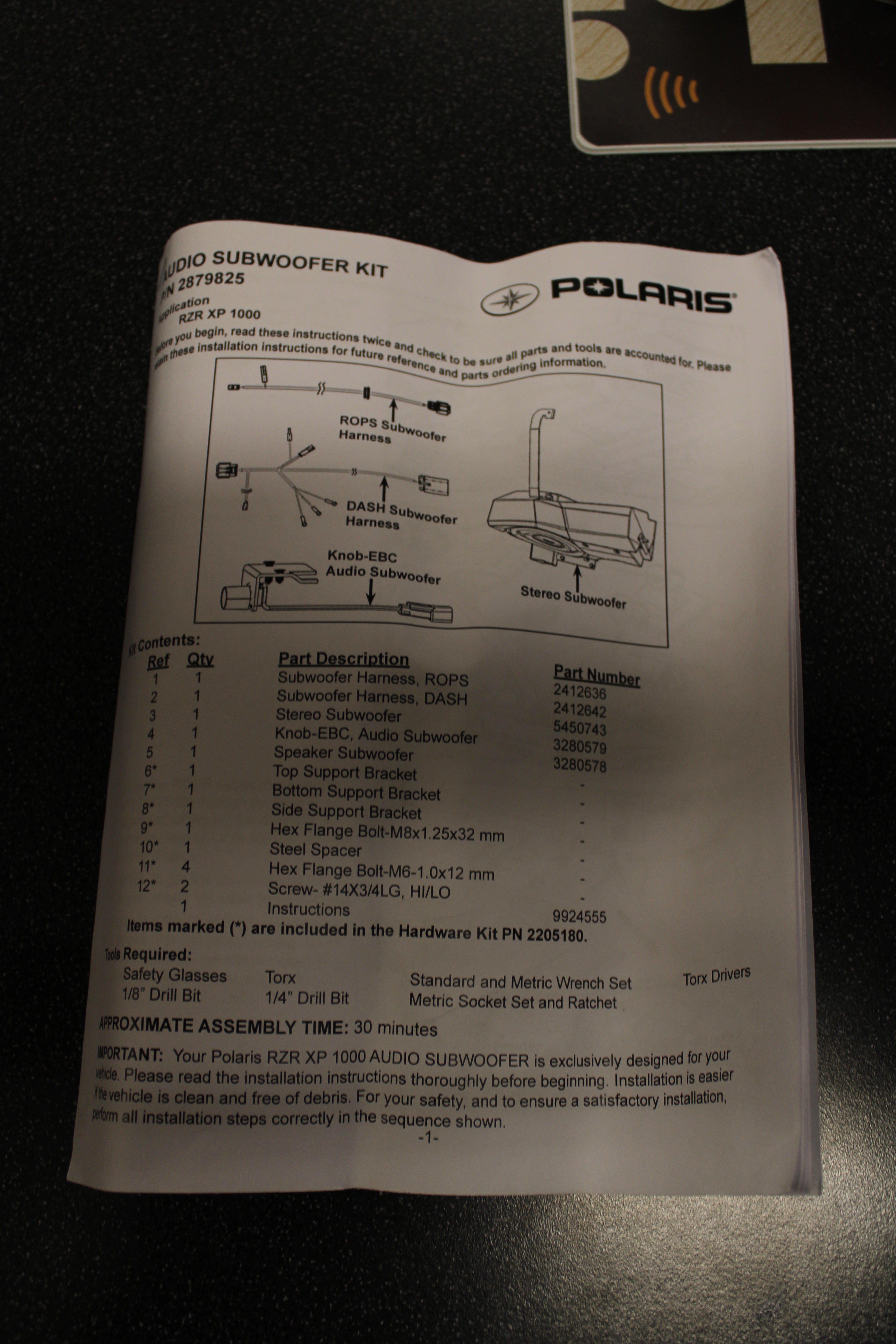 Polaris RZR XP 1000 Subwoofer