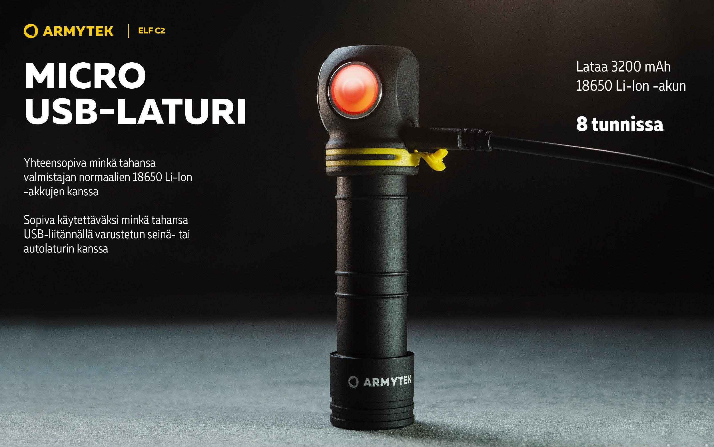 Armytek Elf C2 USB-C -otsavalo - Puutarhakone