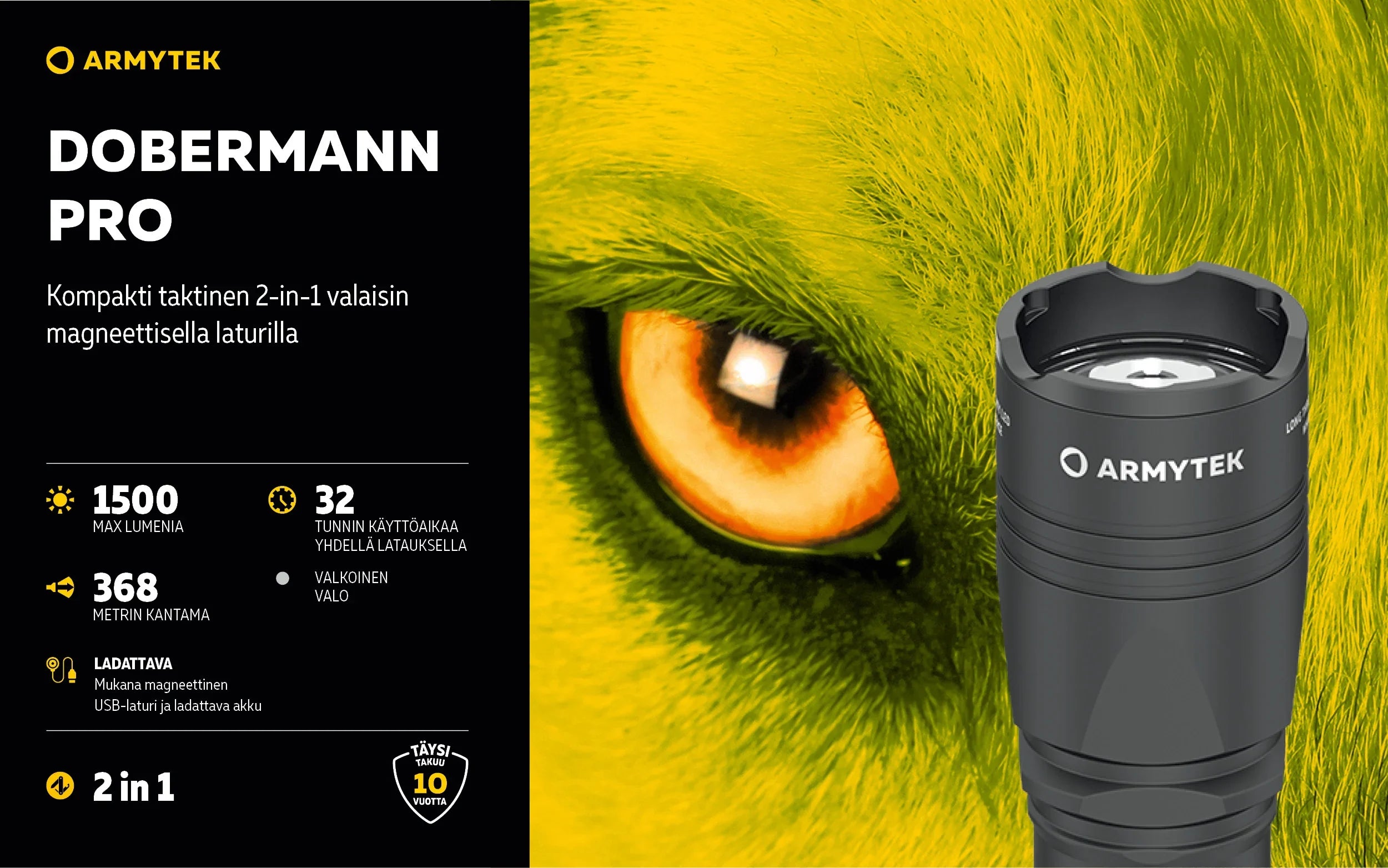 Armytek Dobermann Pro Magnet USB Sand (lämmin valo)
