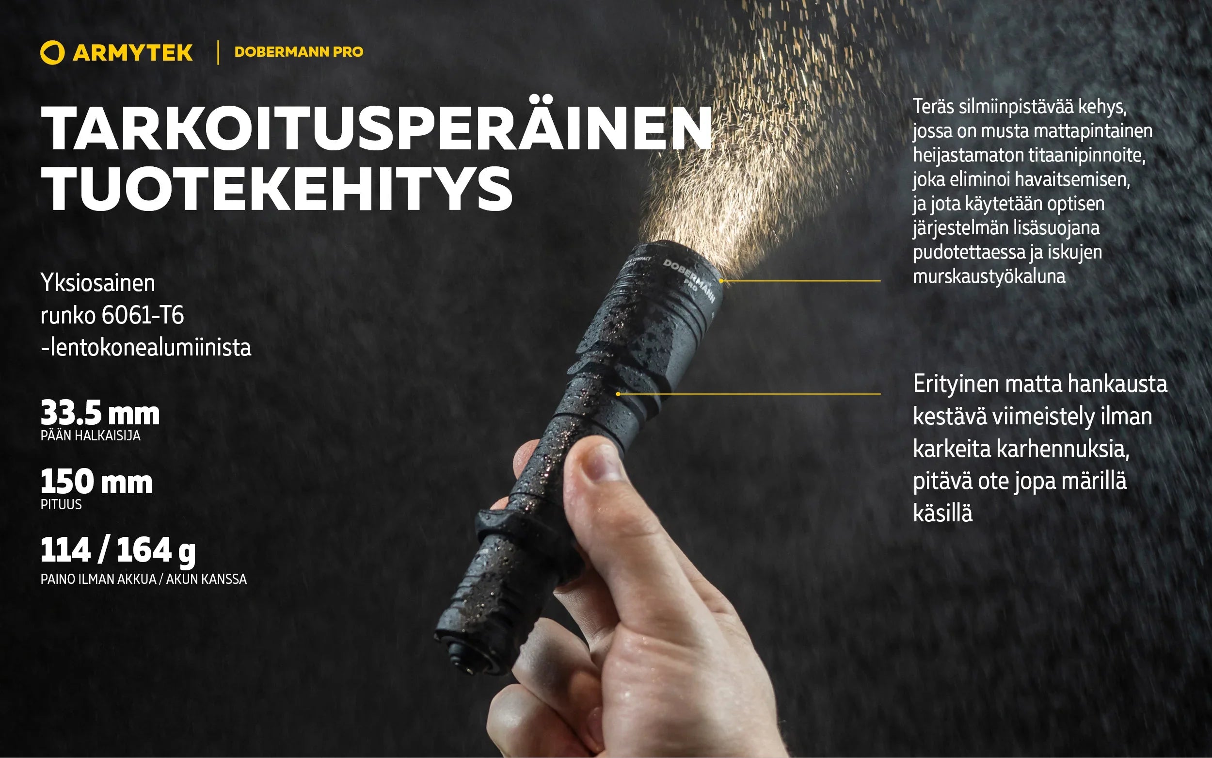 Armytek Dobermann Pro Magnet USB Sand (lämmin valo)